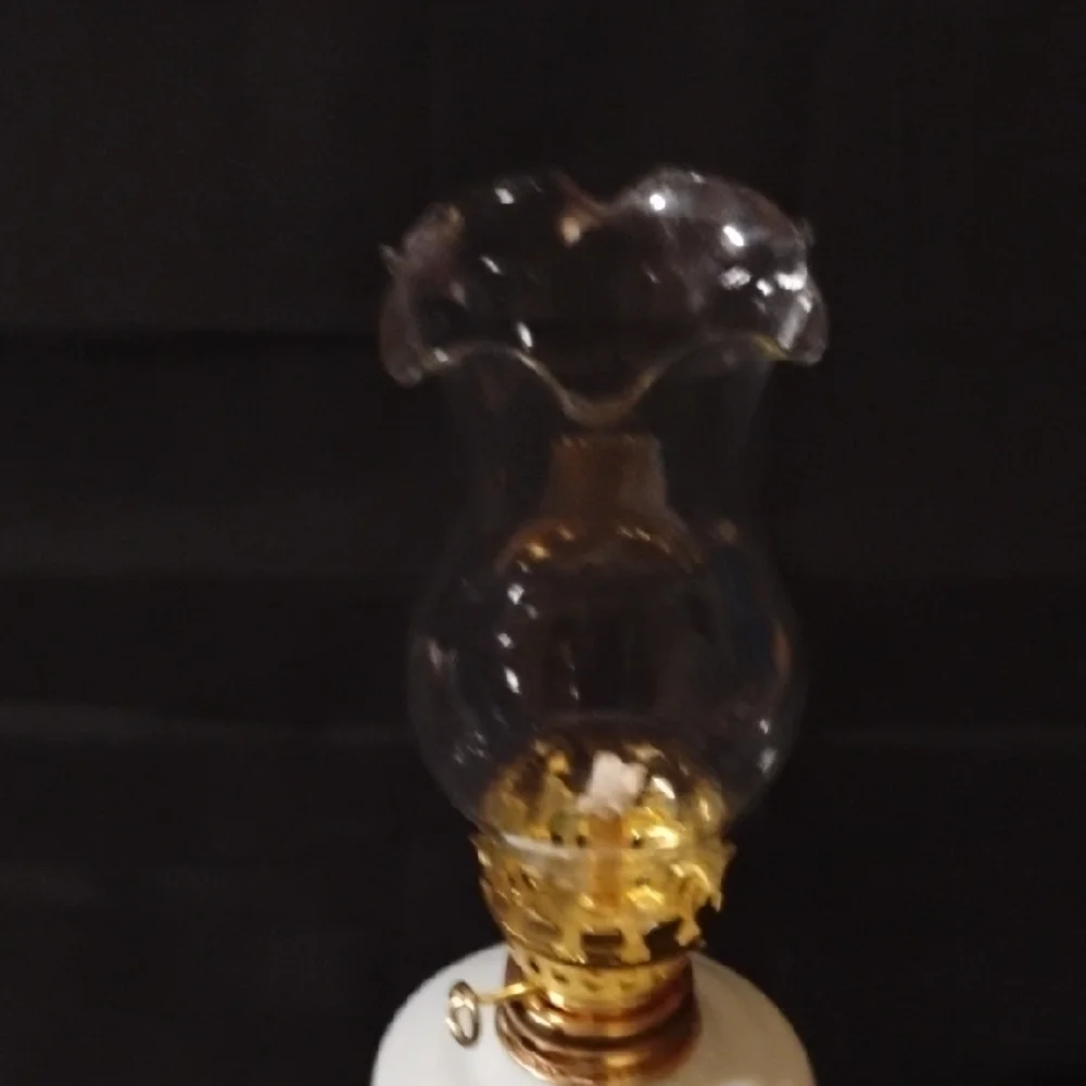 Vintage White and Gold Porcelain Lantern